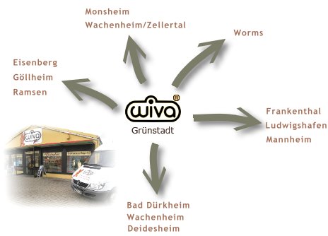 wiva Frischeprodukte GmbH Grünstadt - Unser Liefergebiet wiva Frischeprodukte GmbH Grünstadt - Unser Liefergebiet